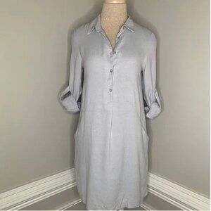 Jade Long Sleeve Popover Roll Tab Sleeve Tunic Lined Dress Size Small